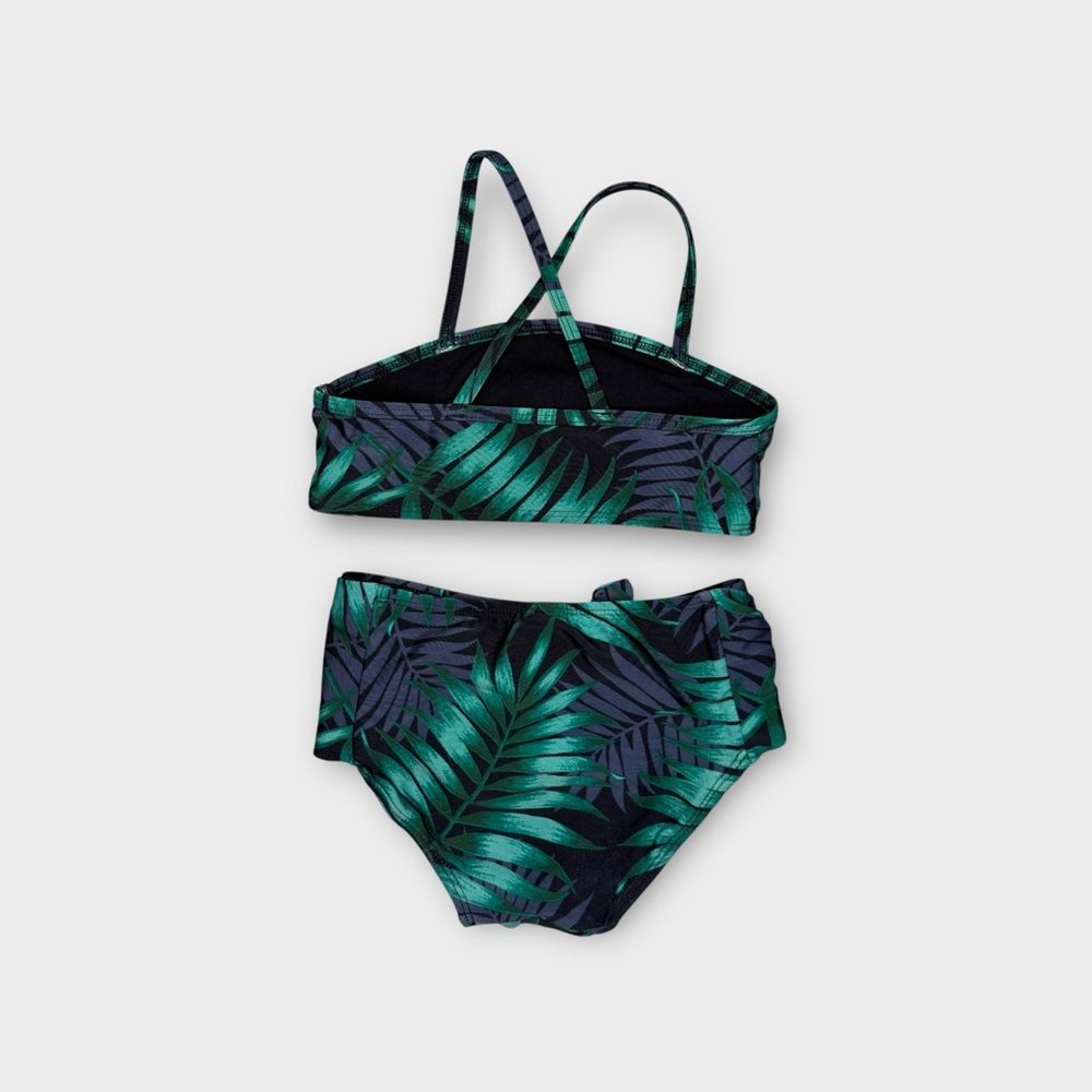Genuine Kids Palm Tree Leaf Green 2 Piece Swimsuit - Picture 3 of 4